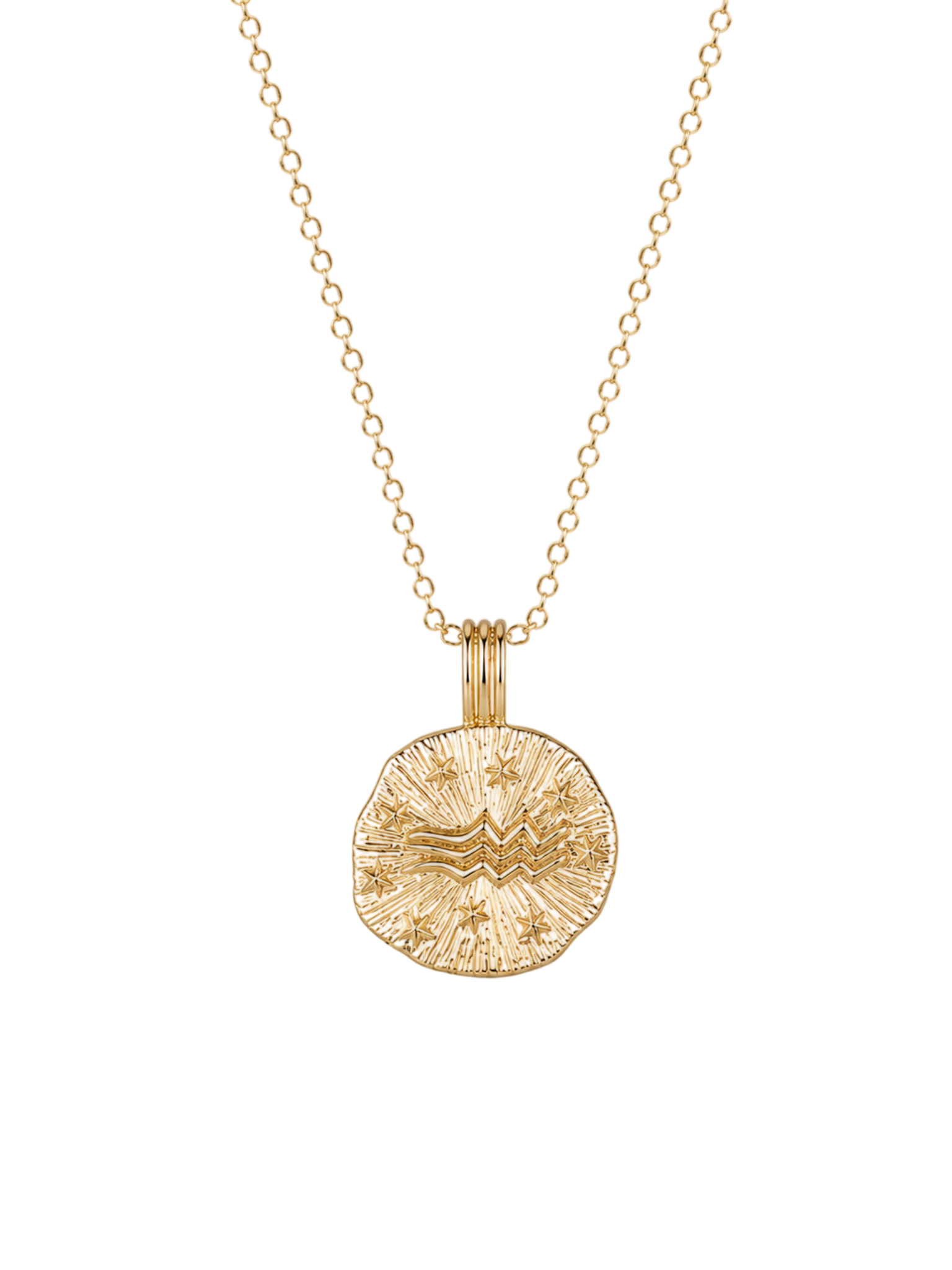 Sun in aquarius necklace - 22k gold vermeil